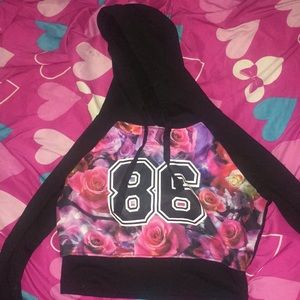 Colorful Rose Cropped Sweater